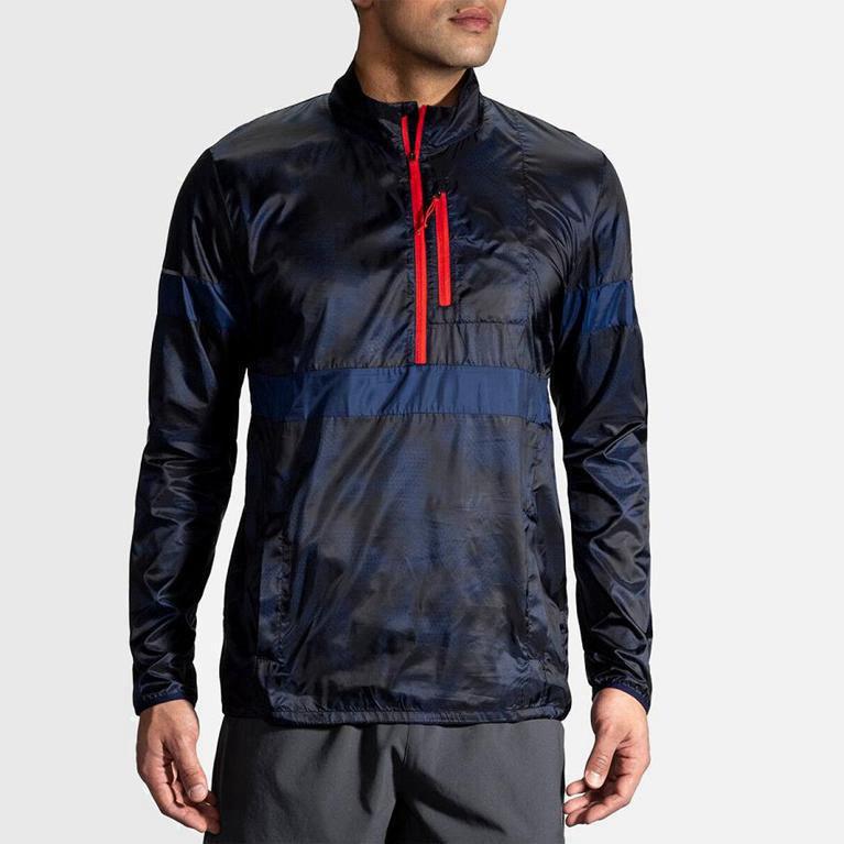 Brooks Lsd Pullover Israel - Men's Running Jackets - Grey (82536-DOJL)